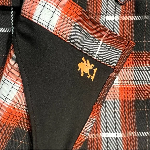 Dixxon Flannel x Bucky Lasek Orange White Black Plaid Button Down Men’s Large - Picture 6 of 9